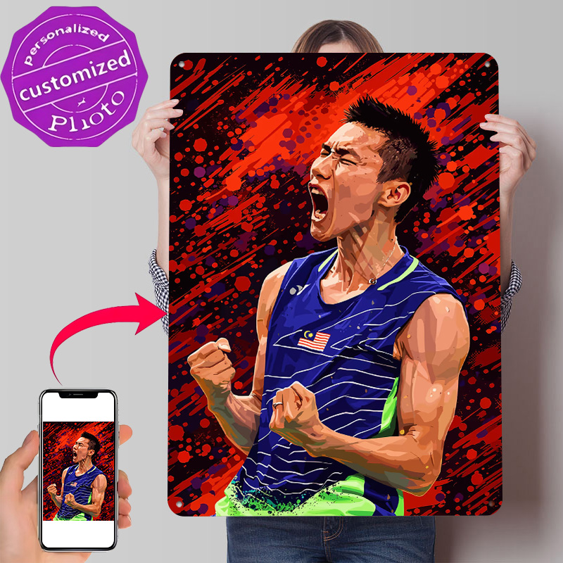 Badminton Victory - Poster 3D con Texture Stampata di